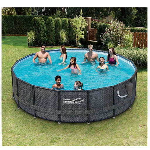 Summer Waves P4A01648B Elite 16ft x 48in Above Ground Frame Swimming Pool Set - 253245