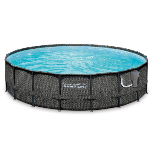 Summer Waves Elite 18ft x 48in Above Ground Frame Swimming Pool Set with Pump - 77123