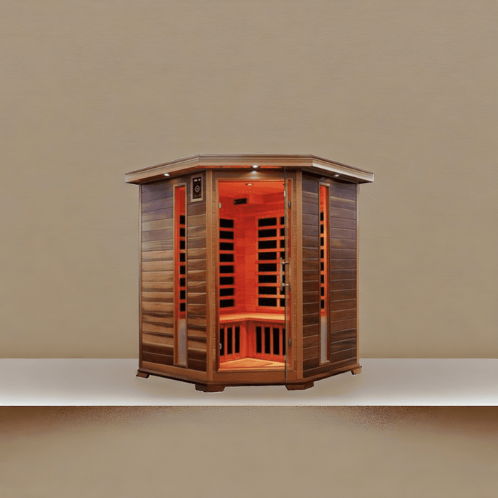 Aleko Sauna's Canadian Red Cedar Indoor Dry Infrared Sauna - 8 Carbon Fiber Heaters - 3 to 4 Person