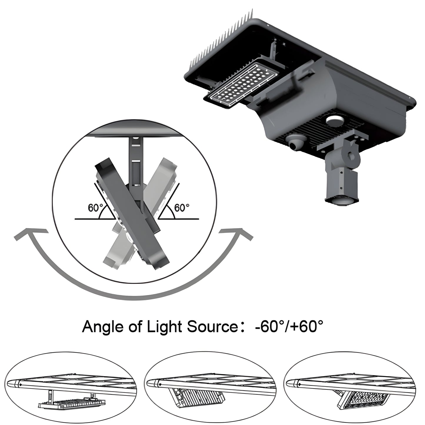AVS Energy Solar LED Street Light 50 Watt 10091 Lumens 5000K Smart Street Light Parking Lot Light Solar All in One Street Light  - AVS Energy