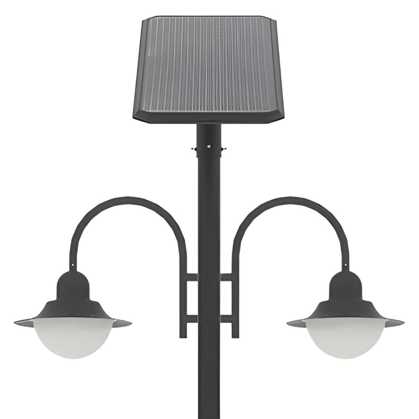 AVS Energy Solar Street Pole Light 2 x 20 Watt 2 x 3000 Lumens 5000K Black Housing Pathway Lighting Garden Light Solar Post Top CAPE Light - AVS-CAPE-2X20W