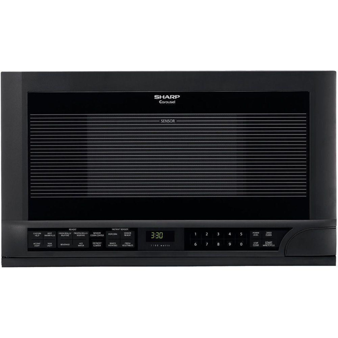 SHARP  1.5 cu. ft. 1100W Black Sharp Over-the-Counter Carousel Microwave Oven - R1210TY-KT