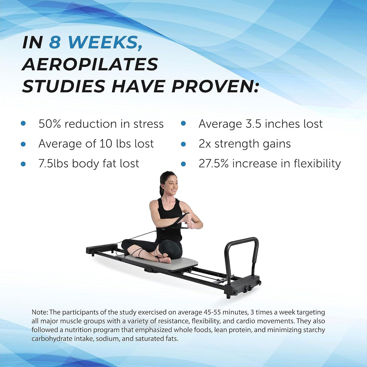Stamina AeroPilates 287 Folding Pilates Workout Reformer Machine w/o Rebounder - 79739