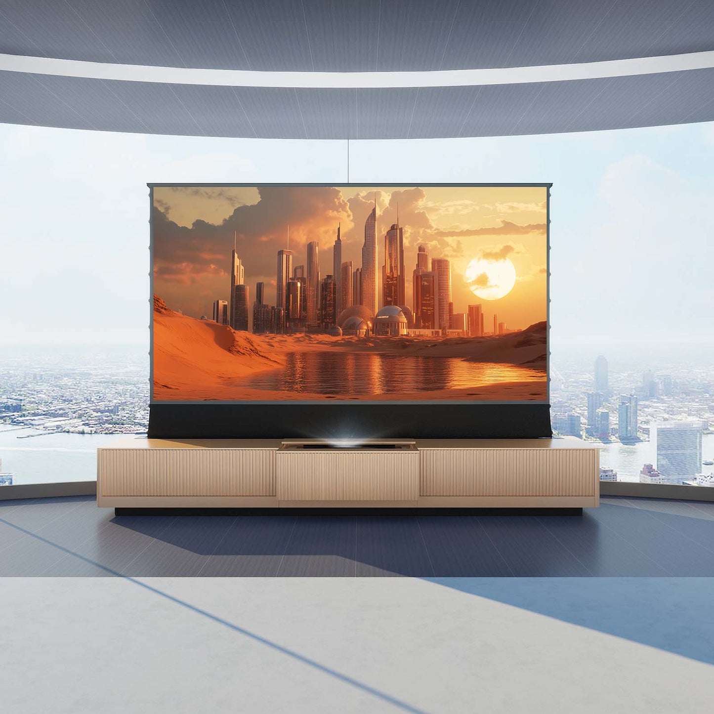 VIVIDSTORM Motorized Laser TV Cabinet Geneva - VC49GE100C