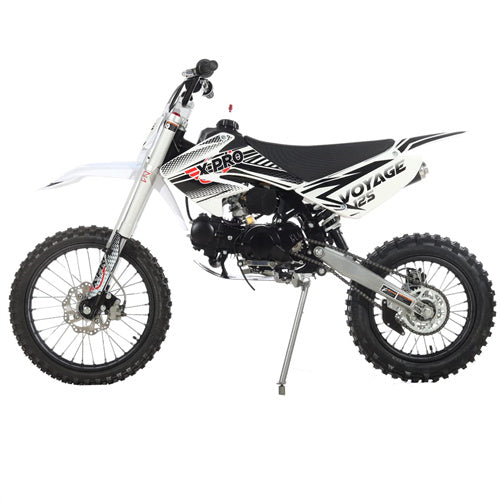 X-PRO Voyage 125 Dirt Bike with 4-Speed Manual Transmission, Kick Start, Big 17"/14" Tires - DB-H13-Black