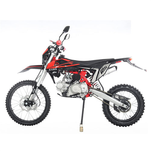 X-PRO Hawk 125cc Dirt Bike with All Lights and 4-speed Manual Transmission! Electric/Kick Start, Big 19"/16" Tires! Zongshen Brand Engine - DB-K015-Orange