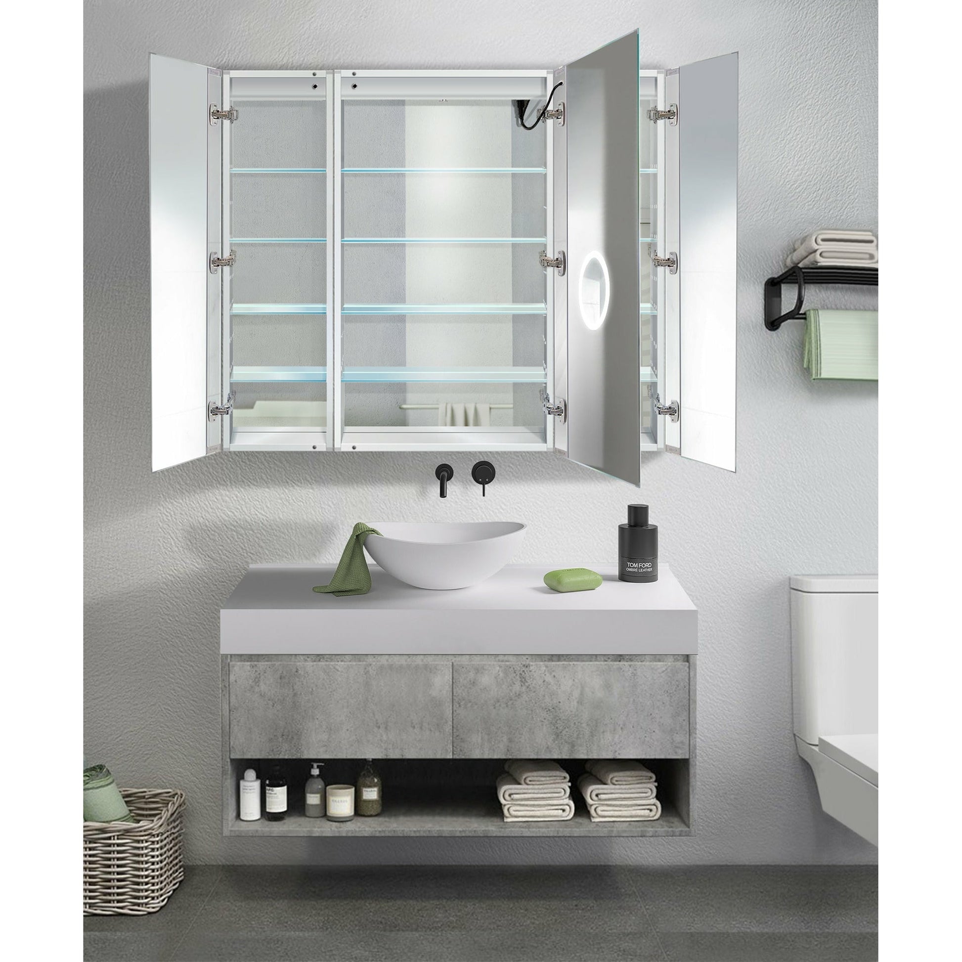 Krugg Svange 4842LRR 48″ X 42″ LED Medicine Cabinet with Dimmer & Defogger SVANGE4842LRR