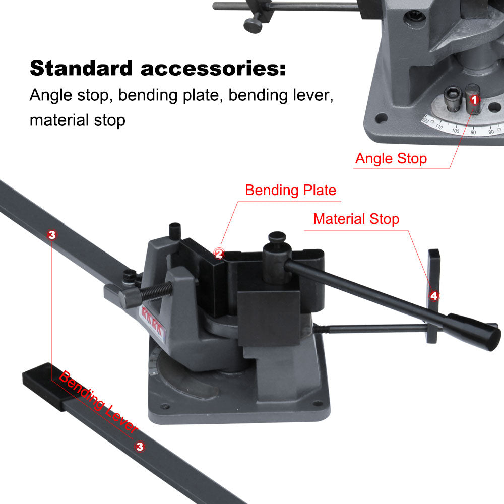 KAKA Industrial UB-100 Heavy-Duty Metal Bender, High Precision Hot and Cold Strip Steel, Flat Steel, Round Steel Metal Bender