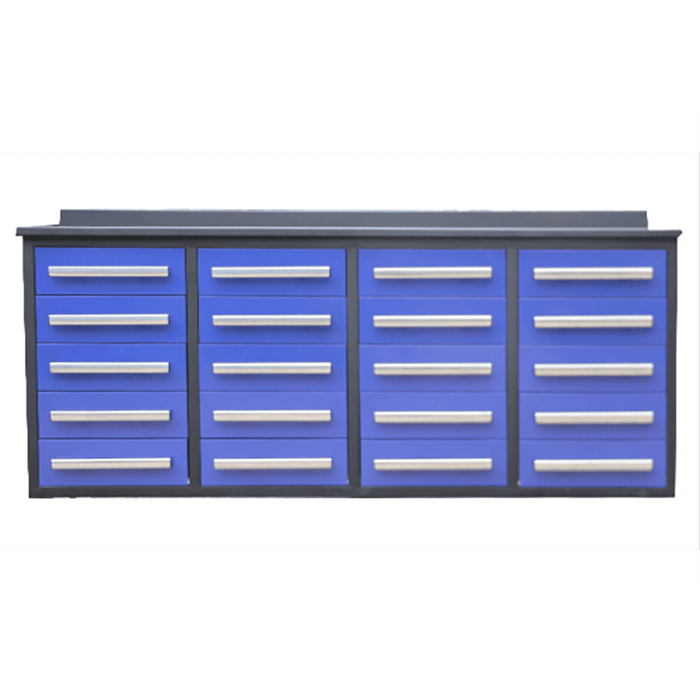 Chery Industrial 7' Garage Storage Cabinets with Workbench 20 Drawers