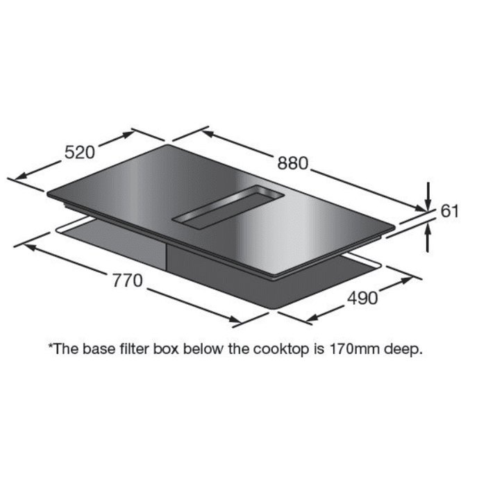 Kleenmaid ICTFX9020EX 90cm Integrated Induction Cooktop and Air Extraction System