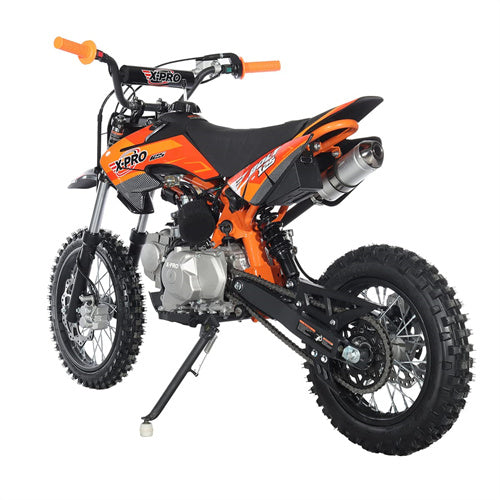 X-PRO Bolt 125cc Dirt Bike with Automatic Transmission, Electric Start, Big 14"/12" Tires - DB-K028-Black