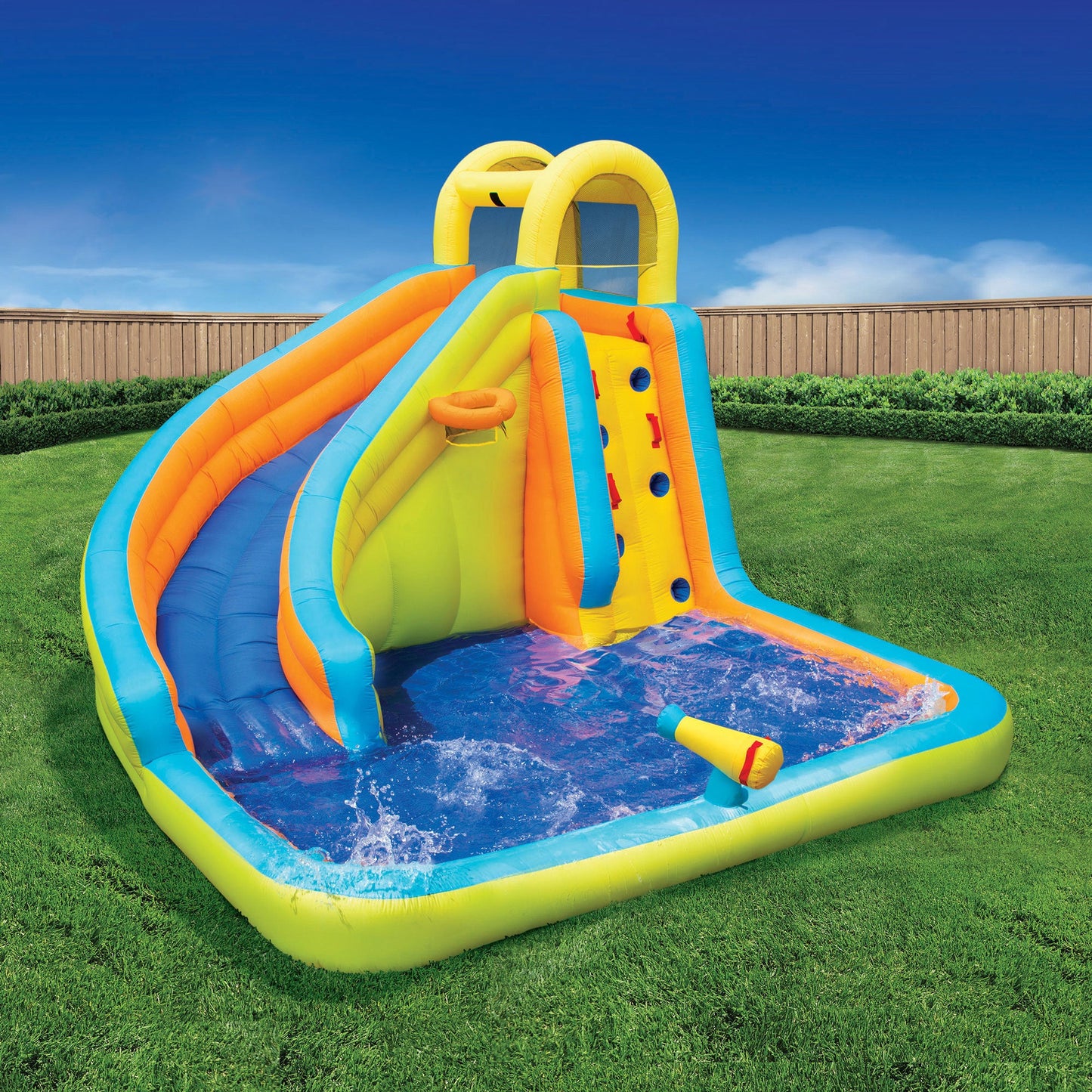 Banzai Splash 'N Blast Kids Backyard Inflatable Water Slide Park - 182401