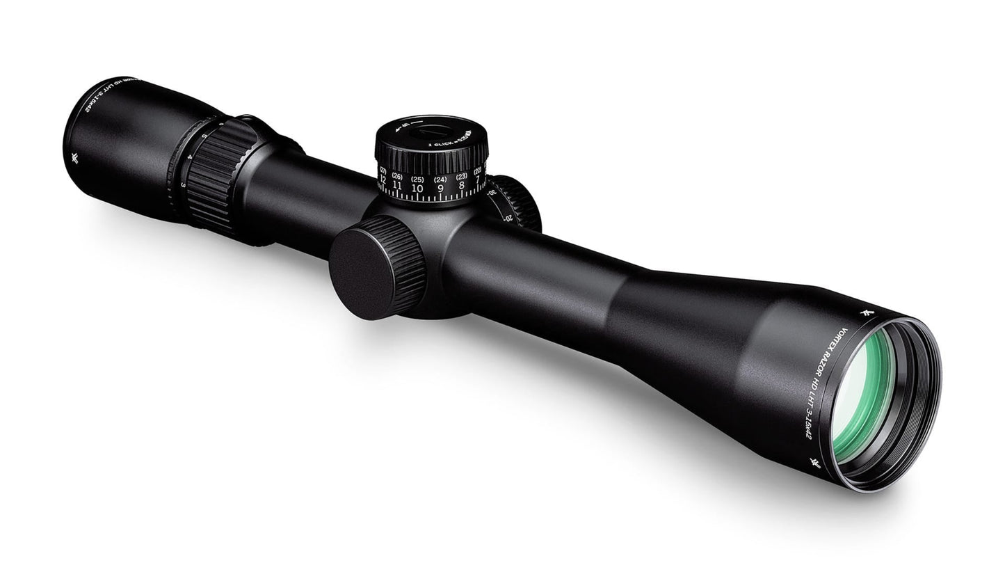Vortex Optics Razor HD LHT 3-15x42 SFP HSR-5i (MOA) Reticle 30 mm Tube Riflescope with Mount and Hat Bundle - RZR-31501_Hat-CD