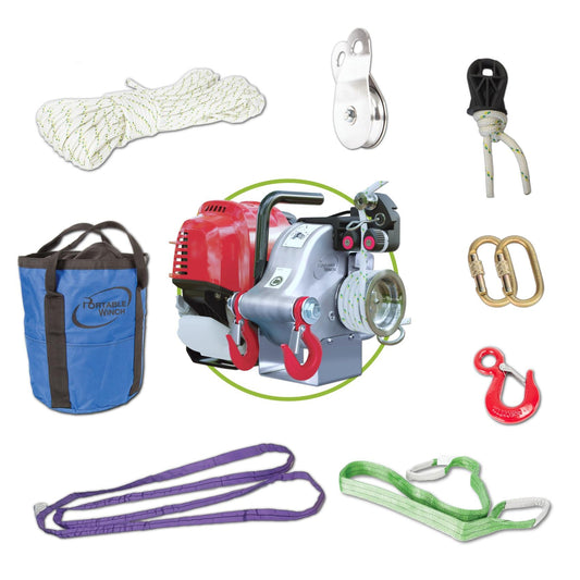 Portable Winch PCW5000-A Gas-Powered Capstan Winch, Honda GXH50 - PW,PCW5000-A