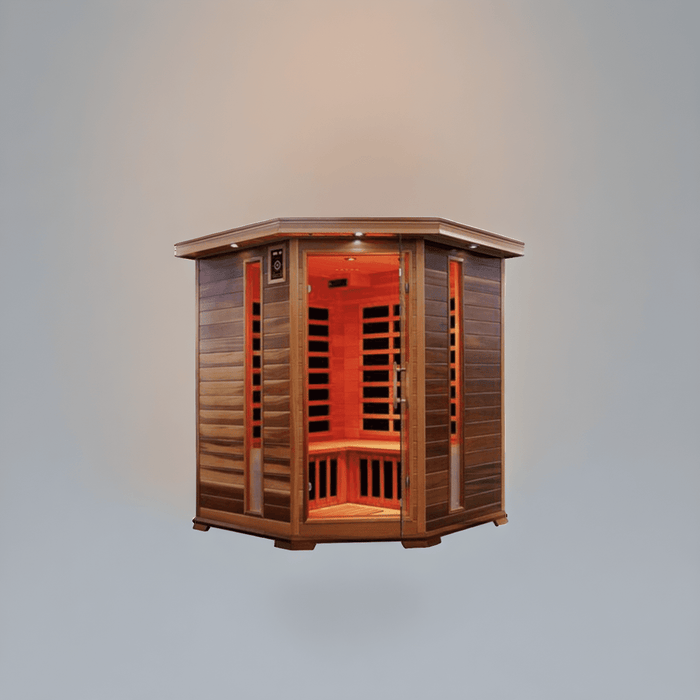 Aleko Sauna's Canadian Red Cedar Indoor Dry Infrared Sauna - 8 Carbon Fiber Heaters - 3 to 4 Person