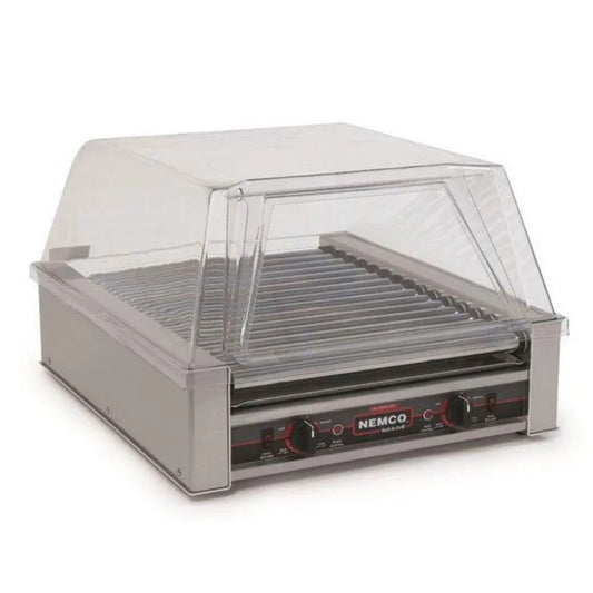 Nemco Narrow Roll-A-Grill Hot Dog Grill with 16 Gripslt Coated Rollers - NE8045SXN