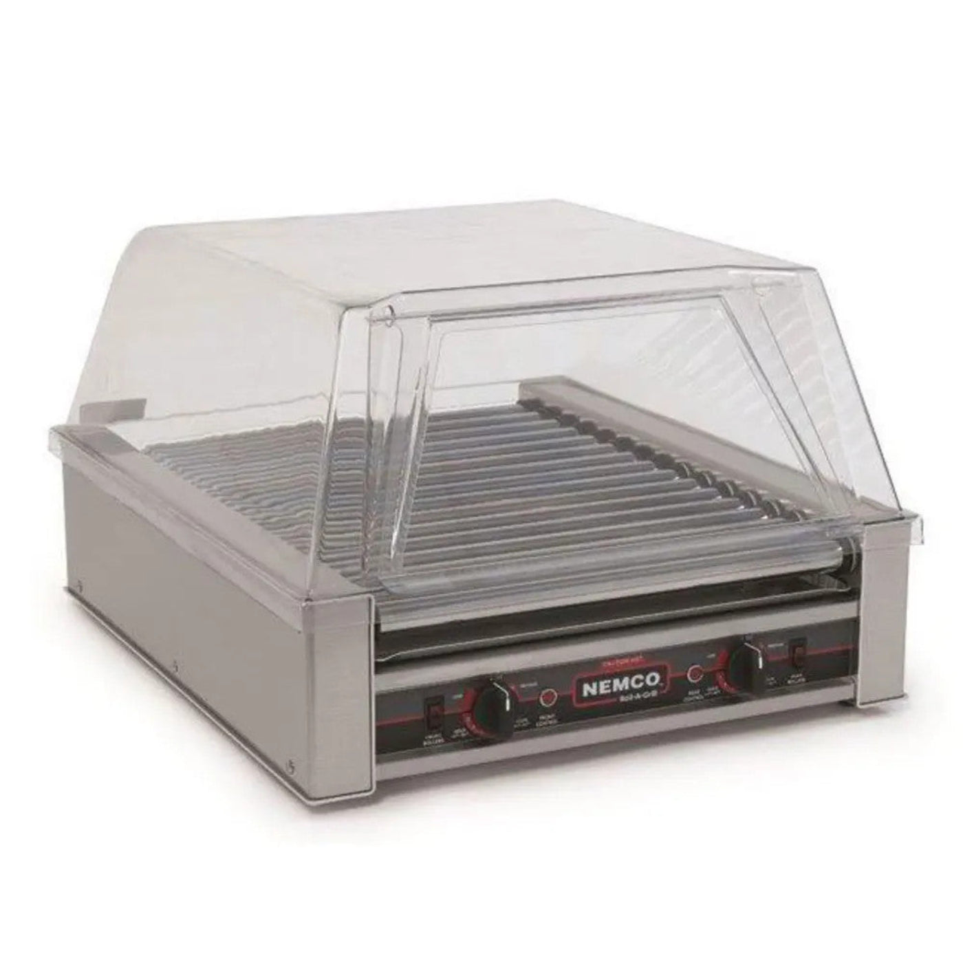 Nemco Narrow Roll-A-Grill Hot Dog Grill with 16 Gripslt Coated Rollers - NE8045SXN
