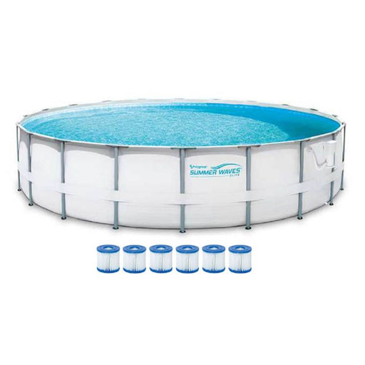 Summer Waves Elite 20' Metal Frame Above Ground Pool Set + Pump + 6 Cartridges - 80800