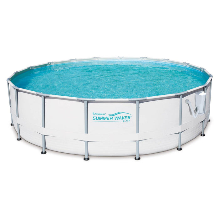 Summer Waves Elite 16' Metal Frame Above Ground Pool Set + Pump + 12 Cartridges - 80810