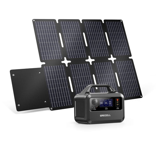 GRECELL Portable Power Station 300W with 80W Solar Panel - DYCNX0015AGE-US+DYZDB0014AGE