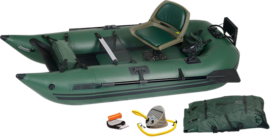 Sea Eagle 285 Inflatable Portable Frameless Fishing Pontoon Boat Pro Package Green New - 285FPBK_P