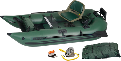 Sea Eagle 285 Inflatable Portable Frameless Fishing Pontoon Boat Pro Package Green New - 285FPBK_P