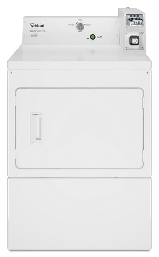WHIRLPOOL CEM2745FQ Commercial Electric Super-Capacity Dryer, Coin-Slide and Coin-Box White - CEM2745FQ-KT