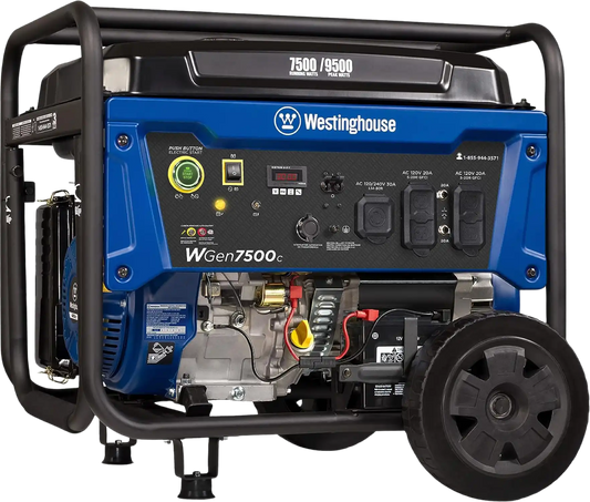 Westinghouse Generator 7500W/9500W 30 Amp Remote Start Gas with CO Sensor New - WGEN7500C
