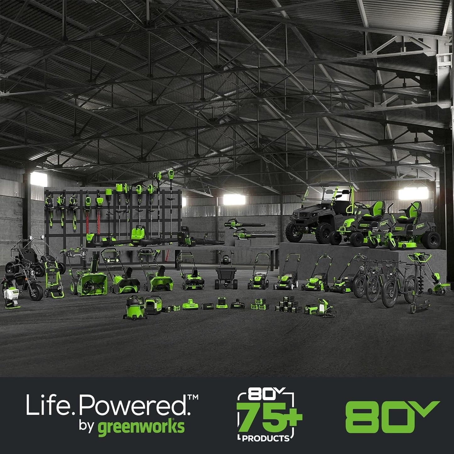 Greenworks 80V 21" Brushless 3-in-1 Push Lawn Mower w/ 4.0Ah Battery & Charger - 2501202