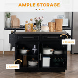 HomCom Rolling Kitchen Island with Storage, Portable Kitchen Cart with Stainless Steel Top - B071YMR7FJ-1