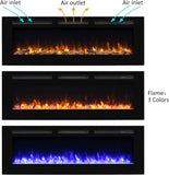 PuraFlame Alice Electric Fireplace 60" Recessed with Heater 1500W New - RF174B