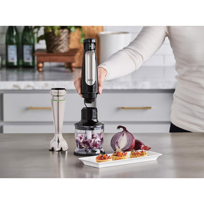 Braun Multiquick 7 Smart Speed Hand Blender, Whisk + Neater + 1.5 Cup + Μasher, in Stainless Steel MQ7077X