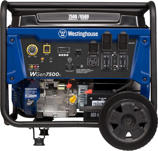 Westinghouse Generator 7500W/9500W 30 Amp Remote Start Gas with CO Sensor New - WGEN7500C