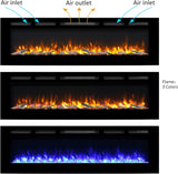 PuraFlame Alice Electric Fireplace 68" Recessed with Heater 1500W New - RF175B