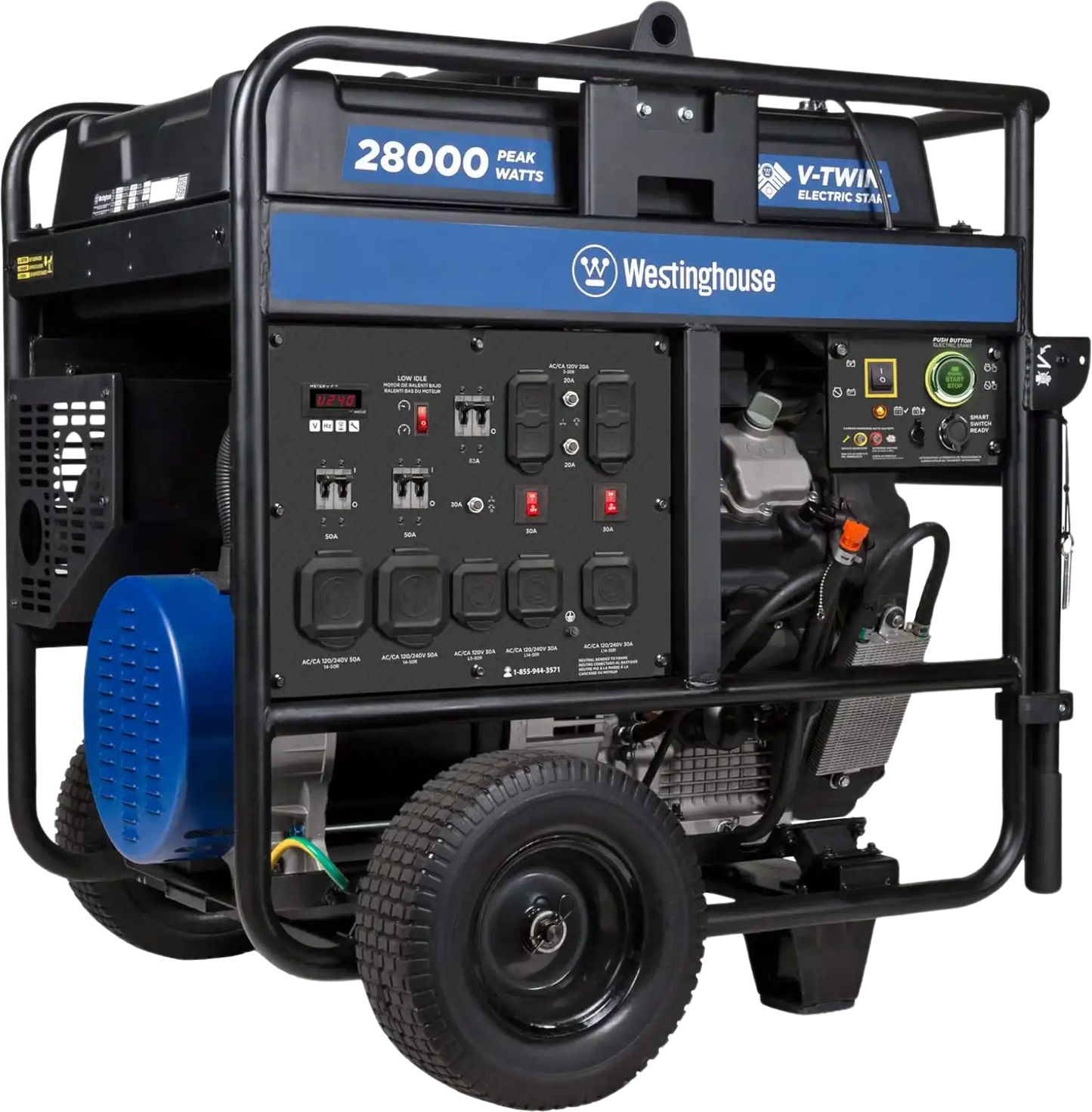 Westinghouse 20000W/28000W Generator Low THD 50 Amp Remote Start Gas with CO Sensor New - WGEN20000C