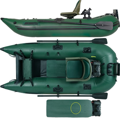 Sea Eagle 285 Inflatable Portable Frameless Fishing Pontoon Boat Pro Package Green New - 285FPBK_P