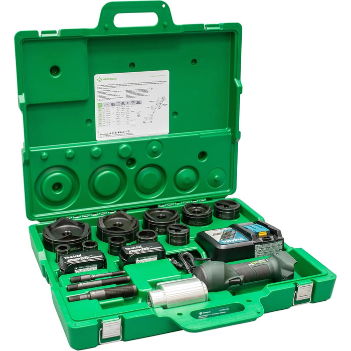 Greenlee Intelli-PUNCH 11-Ton Battery-Hydraulic Knockout Punch Kit with Slug-Buster, 1/2" - 4" - LS100X11SB4