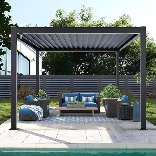 Mastercanopy 10x10/10x13 Louvered Pergola Outdoor Aluminum Patio Pergola with Adjustable Roof -  B0DLMVW5YD