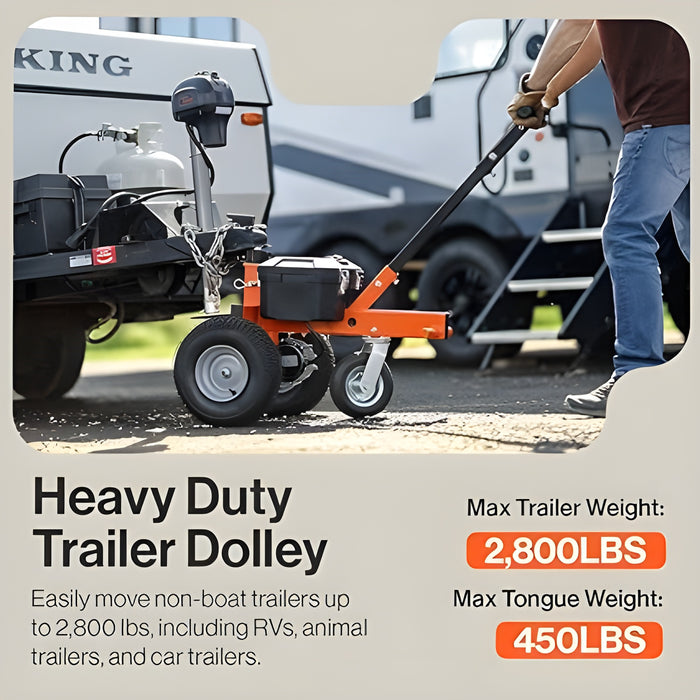 Super Handy GUO041 Electric Trailer Dolly 800W 12V 7Ah 2" Ball Mount 2800 lbs Max Trailer Weight Capacity New