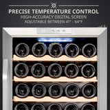 Ivation 34 Bottle Compressor Wine Refrigerator, Freestanding Wine Cooler with Lock, Stainless Steel - IVFWCC341LWSS