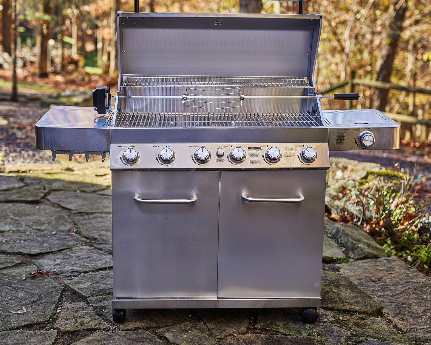 Monument Grills 6-Burner Stainless Steel Propane Gas Grill with Side Burner & Rotisserie - B07CKL654H