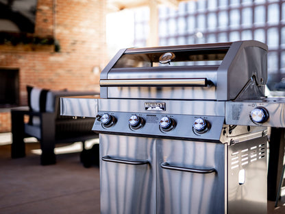 Monument Grills Larger Convertible 4-Burner Natural Gas Grill Stainless Steel Cabinet Style Propane Grills with Conversion Kit(2 Items) - B0BGNQPDY8
