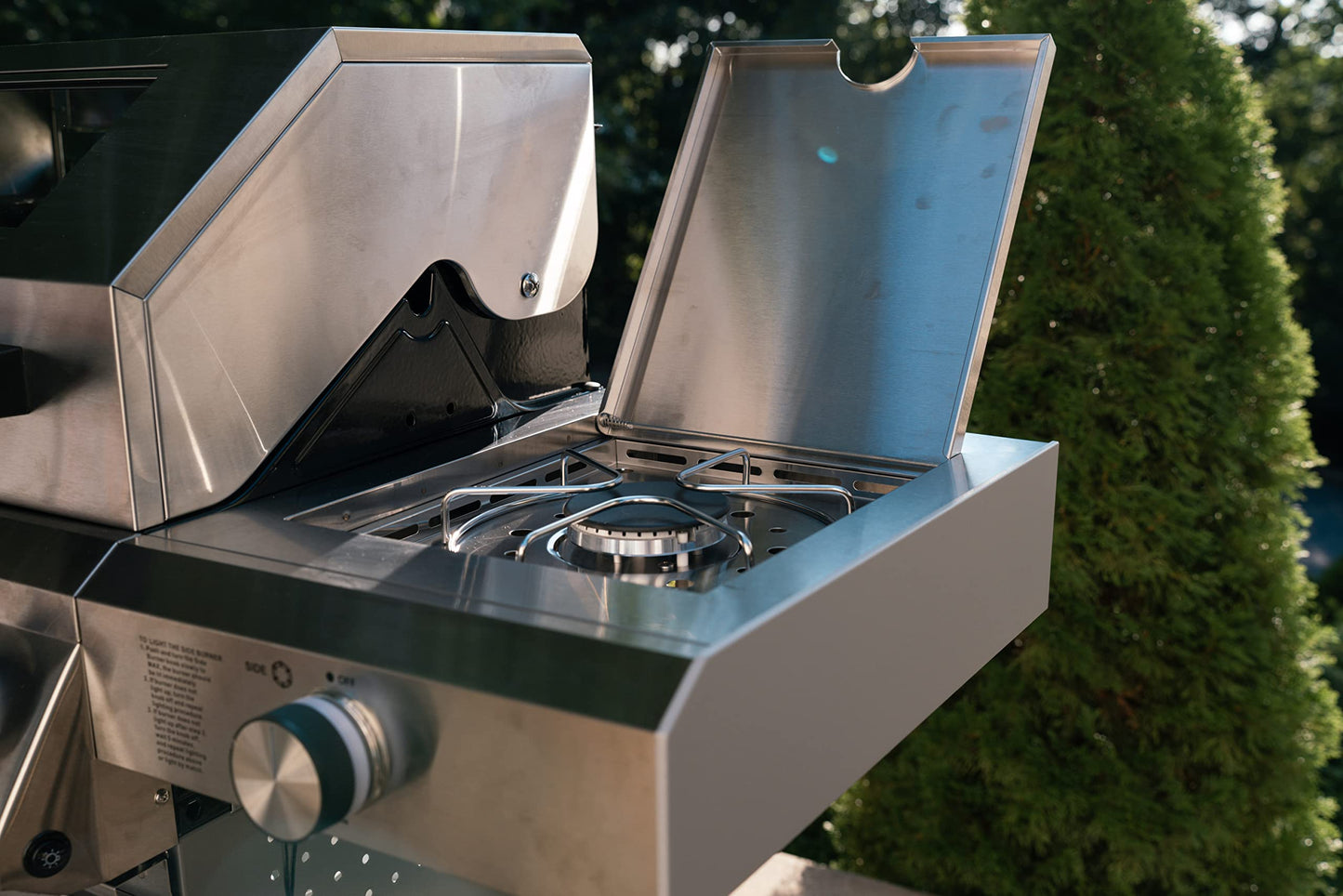 Monument Grills 4-Burner Propane Gas Grill with Side Burner & Smoker Box - B0D97CSJT1