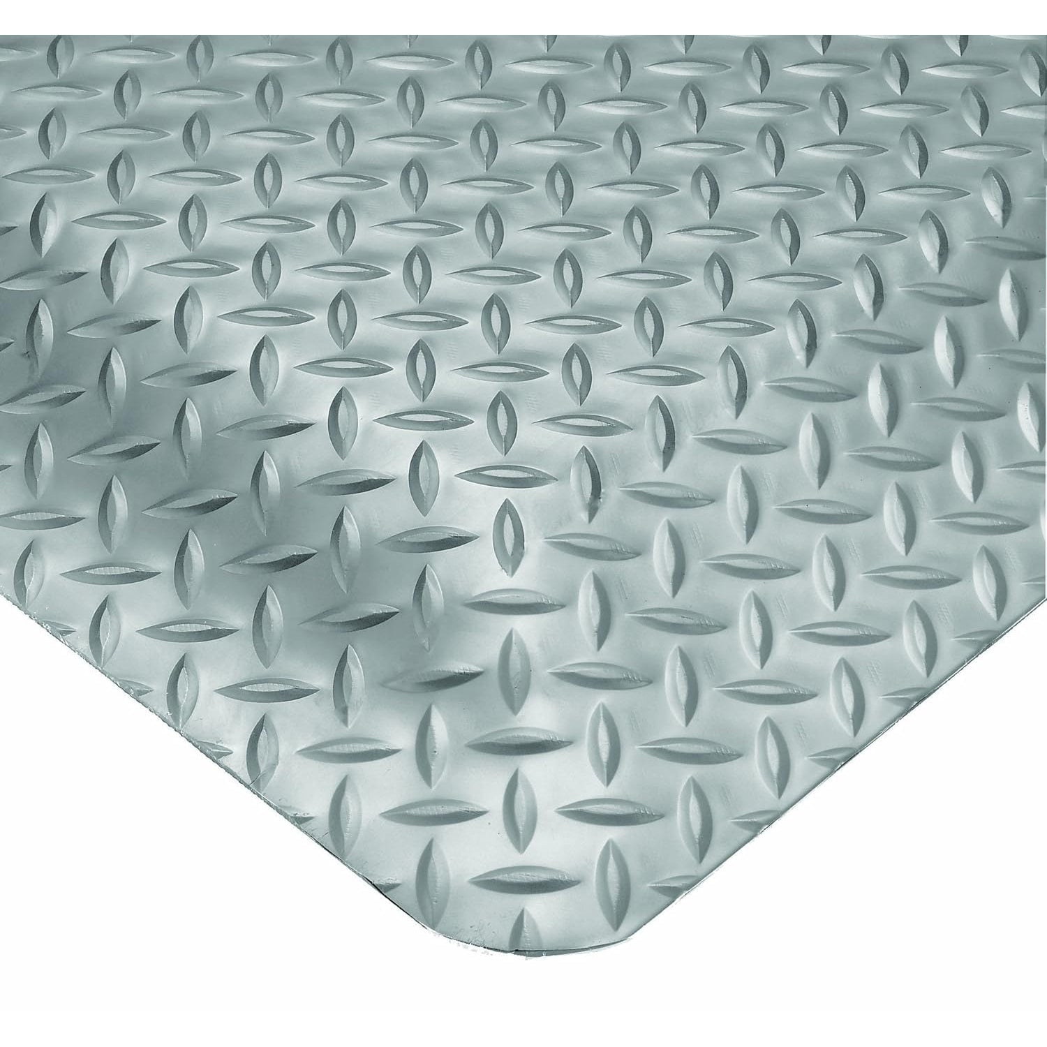 Wearwell Diamond-Plate SpongeCote UltraSoft Mat, 4' Width x 75' Length x 15/16" Thickness, Gray - 414.1516x4x75GY