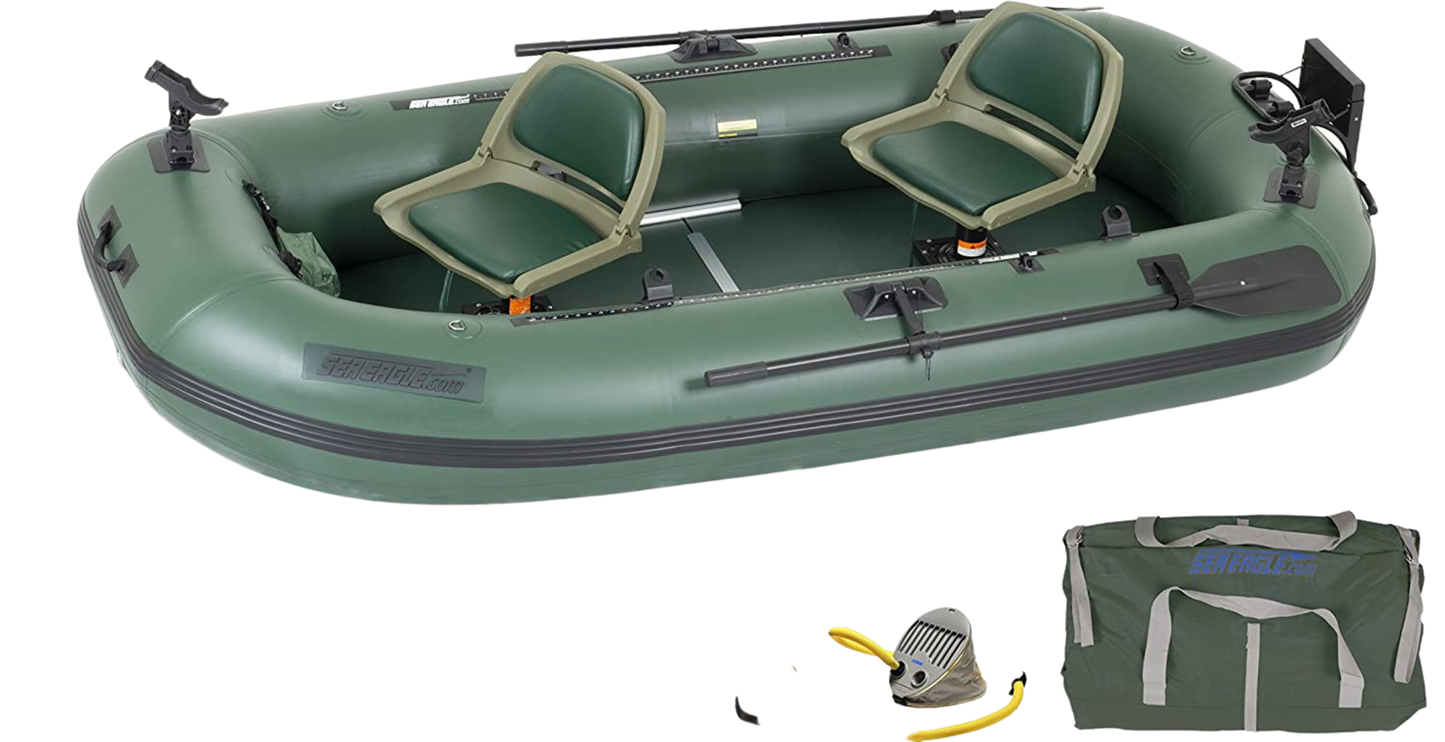 Sea Eagle Stealth Stalker STS10 Inflatable Portable Frameless Fishing Boat Pro Package Green New - STS10K_P