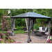 Kozyard 10ftx12ft' Polycarbonate Top Aluminum Permanent Gazebo with a Mosquito Net and Privacy Curtain - KZG811GR