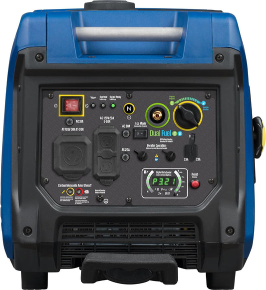 Westinghouse Inverter Generator 3700W/4500W 30 Amp Recoil Start Dual Fuel with CO Sensor New - IGEN4500DFCV