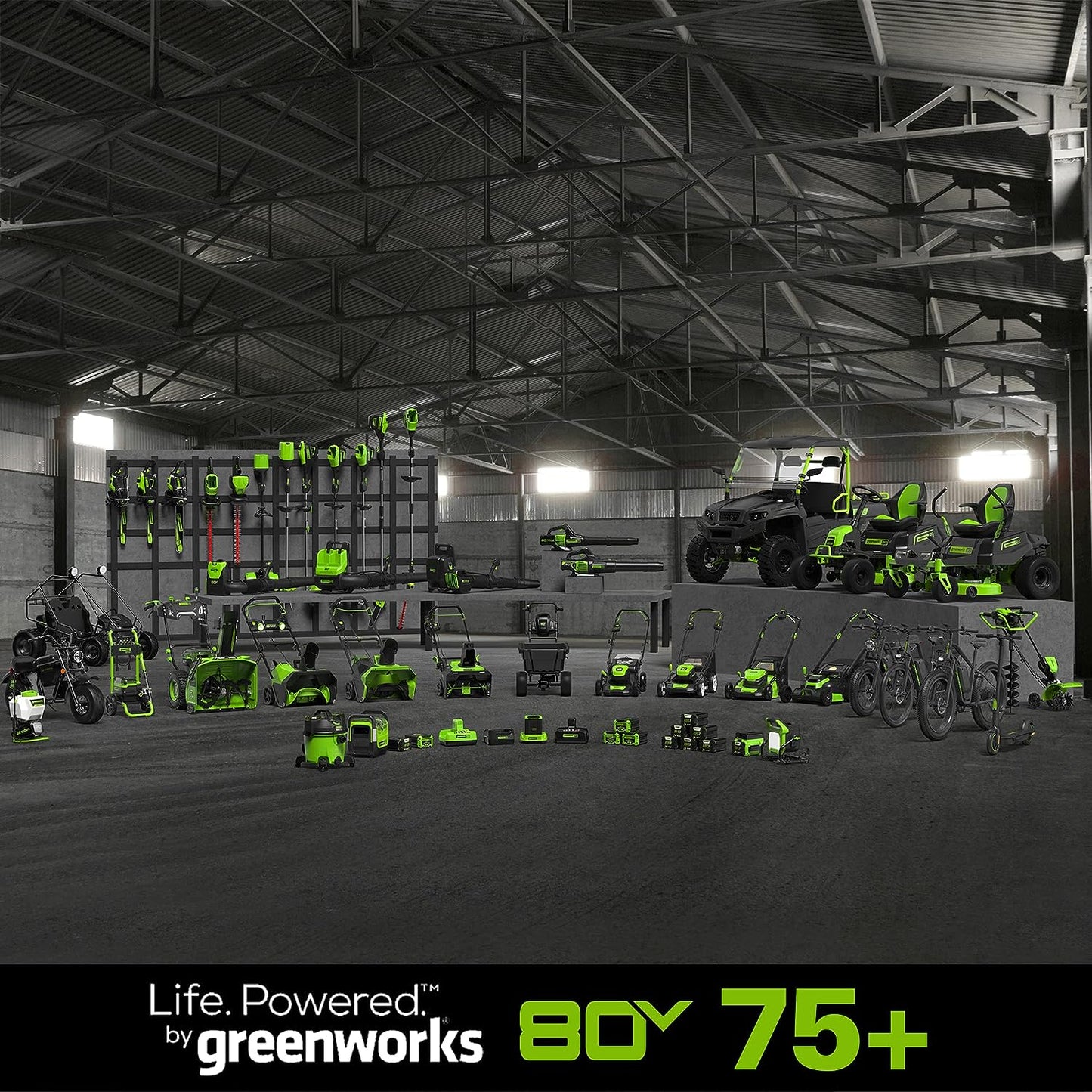 Greenworks 80V 21" Cordless Battery 3-in-1 Push Lawn Mower w/ 5.0Ah Battery & Charger - 2546902