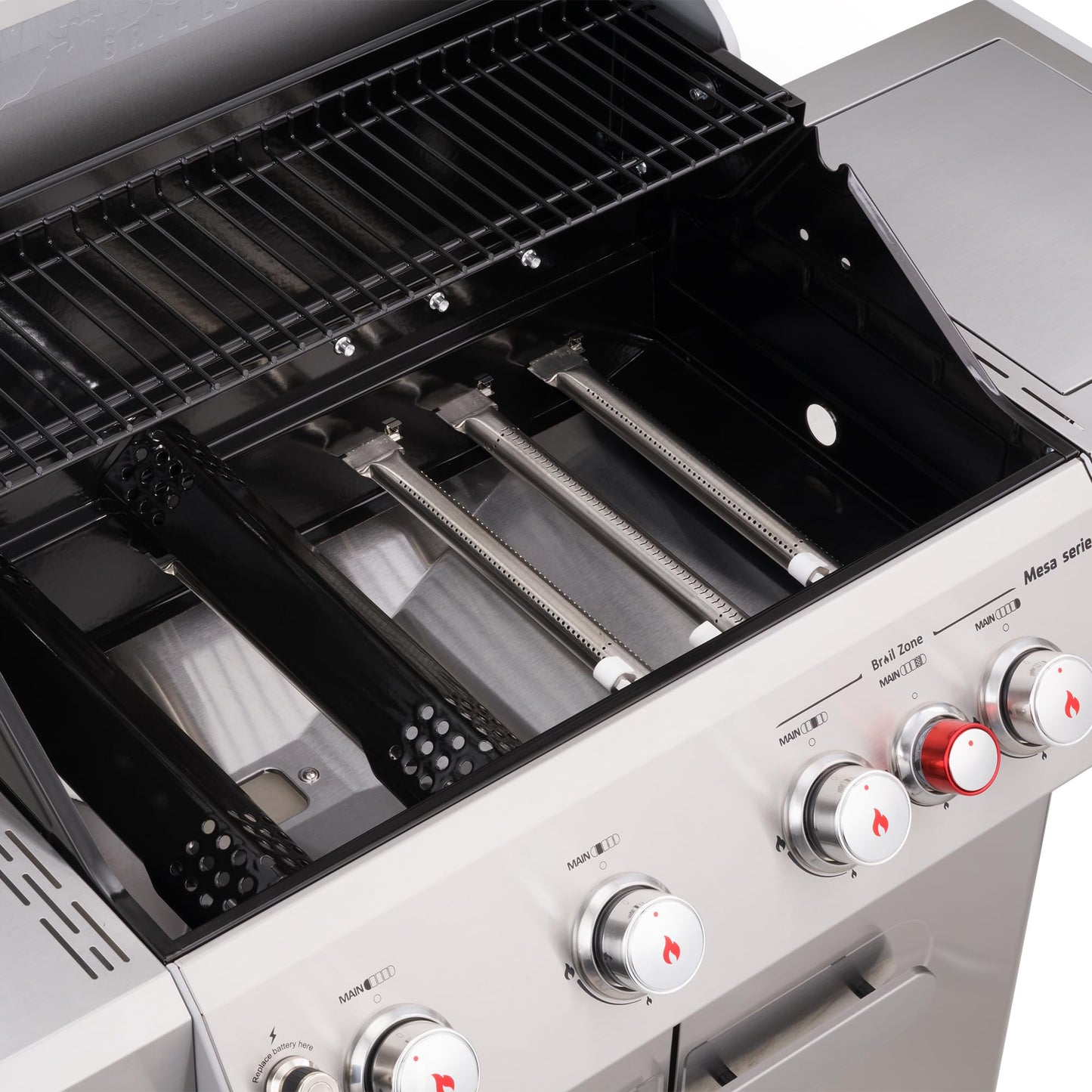 Monument Grills 4-Burner Propane Gas Grill, 62,000 BTU, Side Burner, Infrared Tech, Mesa415BZ with BBQ Cover - B0CWL8YL4V