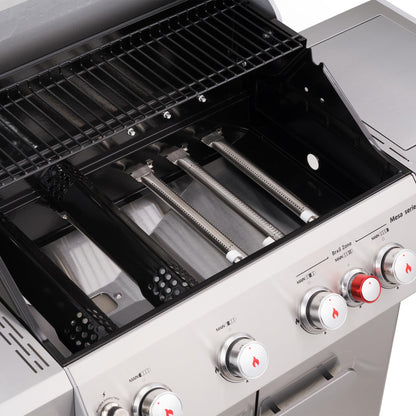 Monument Grills 4-Burner Propane Gas Grill, 62,000 BTU, Side Burner, Infrared Tech, Mesa415BZ with BBQ Cover - B0CWL8YL4V